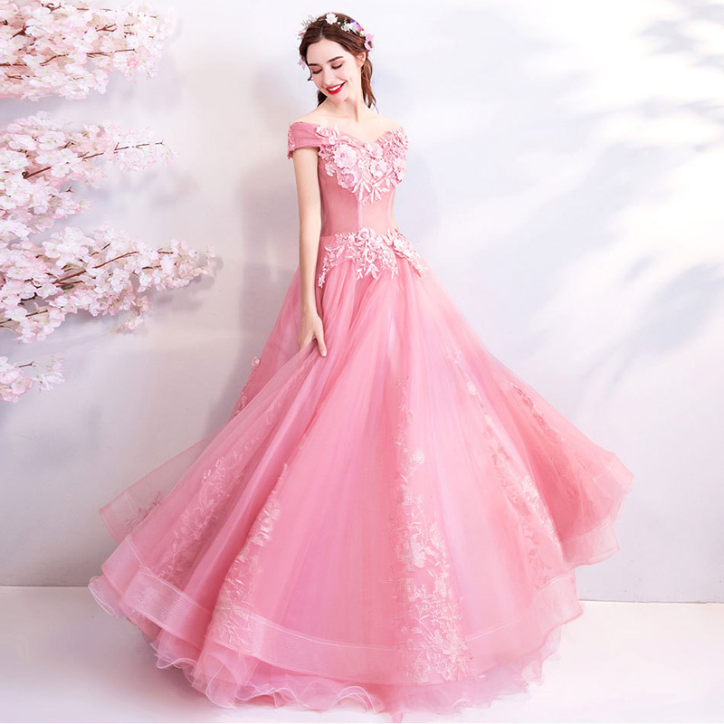 Pink Dubai Elegant Long Sleeves A-Line Wedding Dresses Sheer Crew Neck Lace Appliques Beaded Vestios De Novia Bridal Gowns With Buttons 403