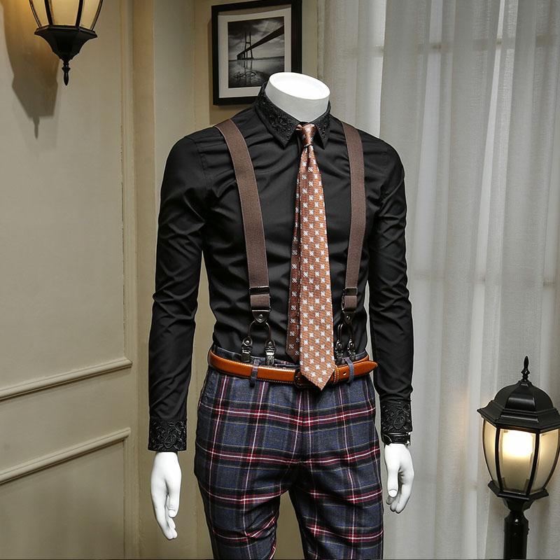Men's Dress Shirts XM GeeKi Flower High Density Embroidery Solid Color Non Iron Shirt Korean Slim Fit Business Suit Long Sleeve White Men, Black
Men's Dress Shirts XM GeeKi Flower High Density Embroidery Solid Color Non Iron Shirt Korean Slim Fit Business Suit Long Sleeve White Men, Black