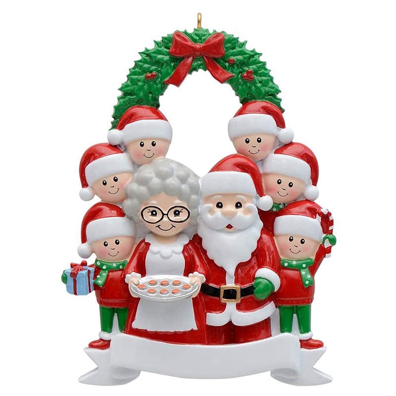 Wholesale Christmas Decoration DIY Ornaments Birthday Party Gift Product Personalized Family Of 4 Ornament Resin Accessories