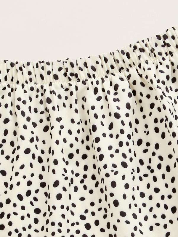 Toddler Girls Cartoon Graphic Tee & Confetti Print Skirt SHE