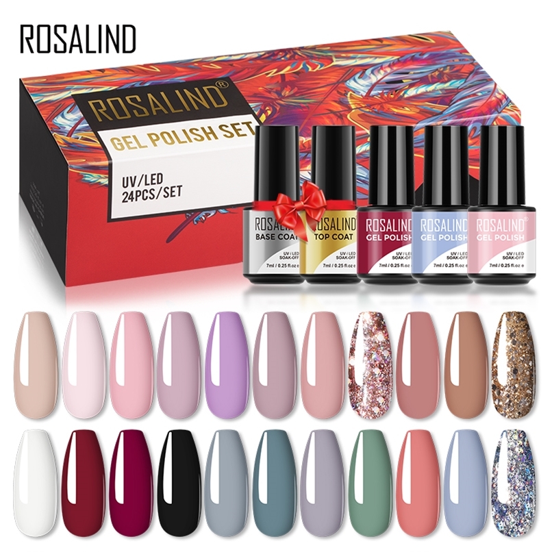 ROSALIND Set 24PCS Winter Semi Permanent Gel Hybrid Varnish Need Base Top Coat s Art Nail Polish Kit 220620
ROSALIND Set 24PCS Winter Semi Permanent Gel Hybrid Varnish Need Base Top Coat s Art Nail Polish Kit 220620