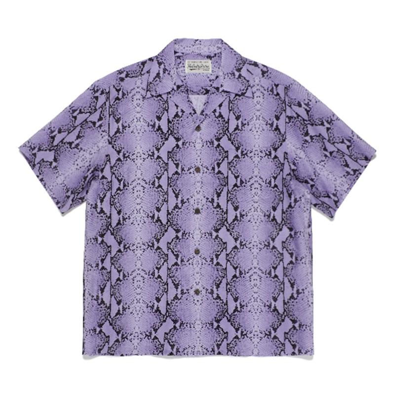 Men's Casual Shirts Summer Snake Printing High Quality Pattern WACKO MARIA Shirt Men Women Hawaiian Top Short Sleeve Single Breasted TeeMen'