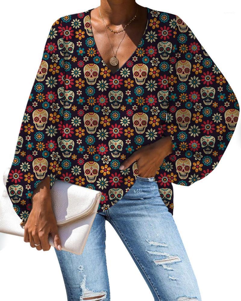 Funny Skull Pattern Female Casual Long Sleeves Shirts Girls Outdoor Party Tops Women 2022 Elegant Blouse For Femme Costume Women' Blouses, Poca139b2
Funny Skull Pattern Female Casual Long Sleeves Shirts Girls Outdoor Party Tops Women 2022 Elegant Blouse For Femme Costume Women' Blouses, Poca139b2