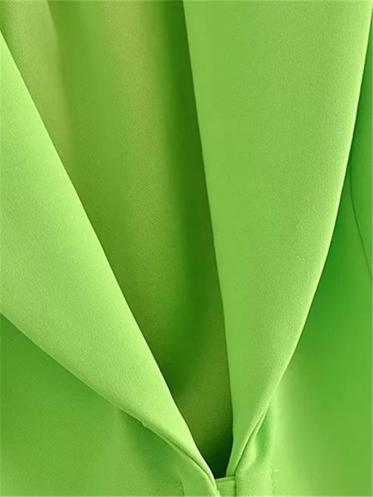 TRAF Zar Green Blazer Dress Woman Fitted Short Elegant es For Women Long Sleeve Office Mini Formal es 220721