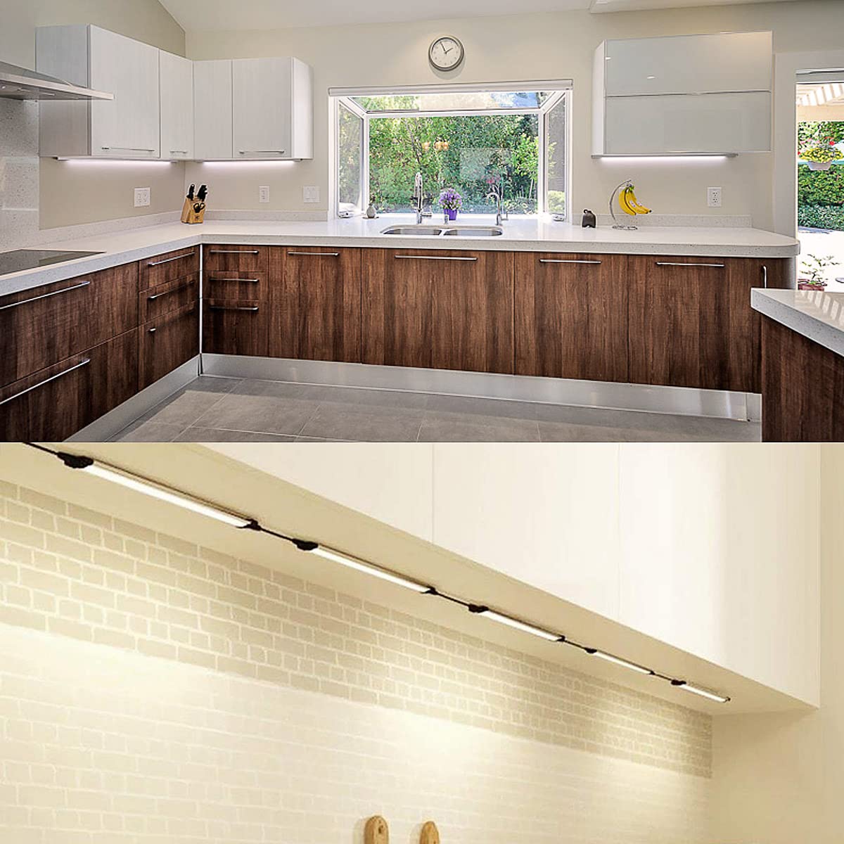 CNSUNWAY LED Cabinet Lights Kit Plug in Corded 12V LED Under Cabinets Lighting Dimmable with Switch for Kitchen Shelf Counter 12 Inches 5000K Daylight