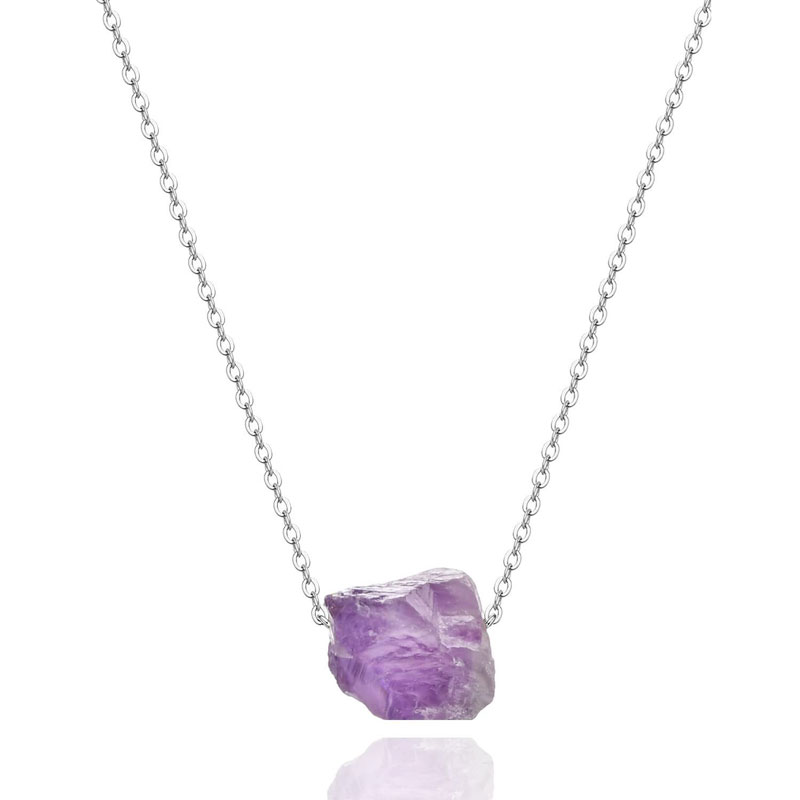 Irregular Natural Stone Crystal Gold Silver Chain Pendant Necklaces For Women Girl Handmade Party Club Decor Jewelry