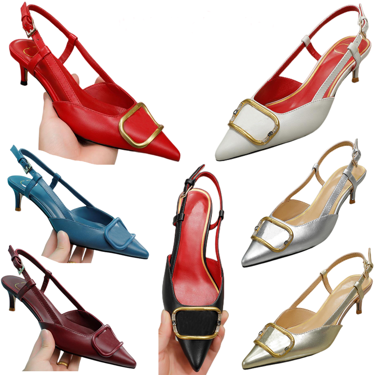 Designers Women Luxury Heels Classic Dress Shoes High 4.5cm Top Quality Genuine Leather Wedding Party Gold Letter Metal decoration Pointed shoes Size 35-42 With Box
Designers Women Luxury Heels Classic Dress Shoes High 4.5cm Top Quality Genuine Leather Wedding Party Gold Letter Metal decoration Pointed shoes Size 35-42 With Box