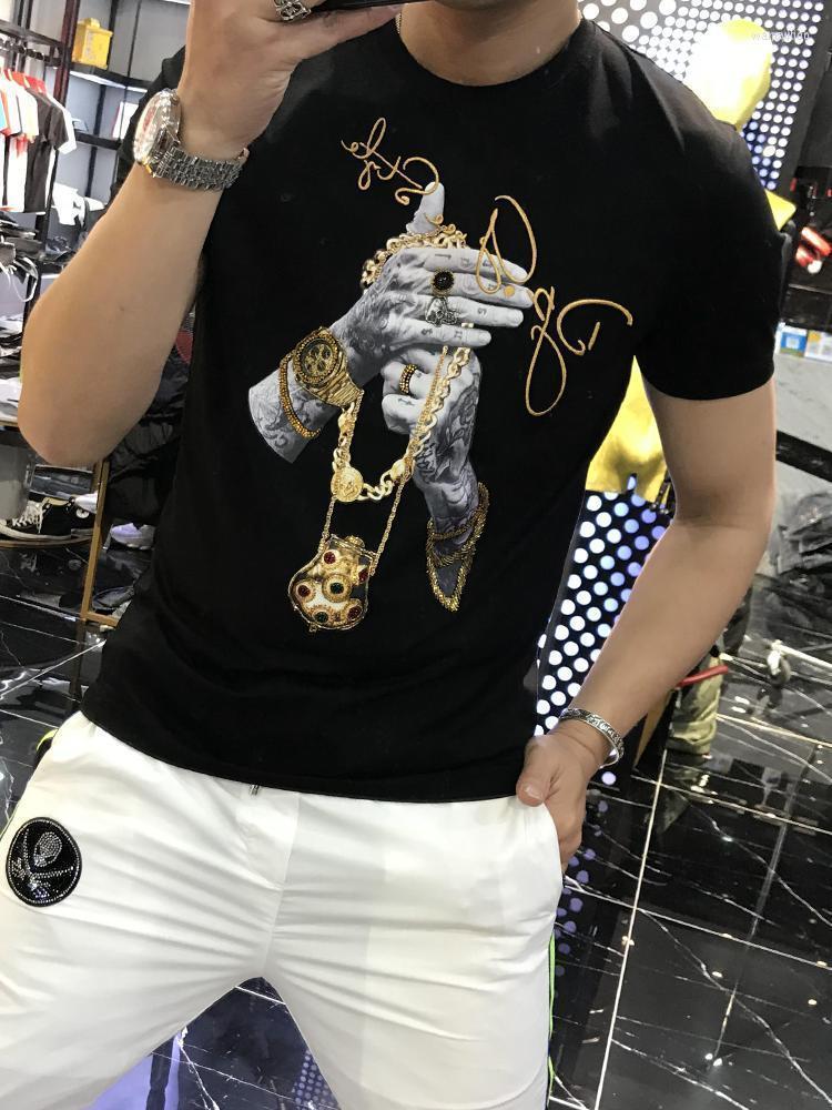 Men's Polos Luxury Rhinestones T Shirts Men Brand Short Sleeve Fashion Man Streetwear O Neck Slim Modal Diamonds Cotton TshirtsMen's Men'sMe
Men's Polos Luxury Rhinestones T Shirts Men Brand Short Sleeve Fashion Man Streetwear O Neck Slim Modal Diamonds Cotton TshirtsMen's Men'sMe