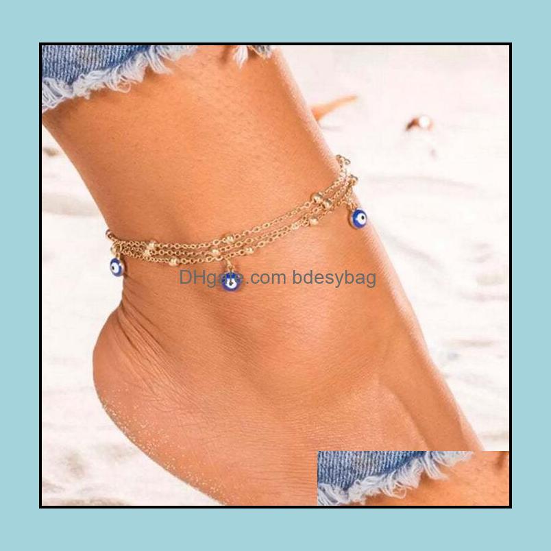 Anklets Jewelry Fashion Three Layer Chain Blue Eye Bead Anklet Turkey Evil Eyes For Women Drop Delivery 2021 Llckc
Anklets Jewelry Fashion Three Layer Chain Blue Eye Bead Anklet Turkey Evil Eyes For Women Drop Delivery 2021 Llckc