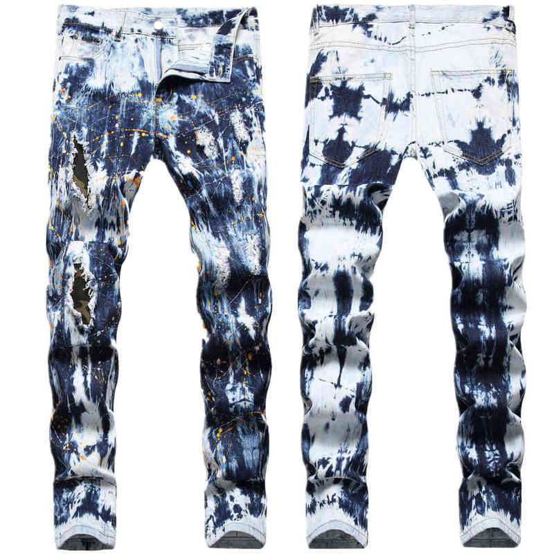 2022 Men's Blue Hole Hand Tie Drift Decorative Flower Color Splash Ink Patch Camouflage Cloth Small Straight-Leg Jeans G220415, Picture color
2022 Men's Blue Hole Hand Tie Drift Decorative Flower Color Splash Ink Patch Camouflage Cloth Small Straight-Leg Jeans G220415, Picture color
