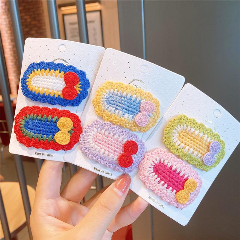 Hair Accessories Korean Simple Cute Colorful Wool Knitted Bow Oval Children's BB Clip Headwear Fashion Sweet Girl Hairpins AccessoriesHa
Hair Accessories Korean Simple Cute Colorful Wool Knitted Bow Oval Children's BB Clip Headwear Fashion Sweet Girl Hairpins AccessoriesHa