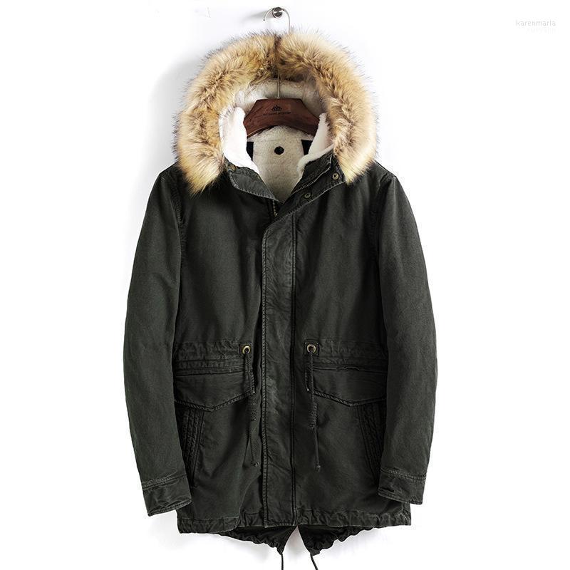 Men's Down & Parkas Men Brand Winter Faux Fur Collar Long Thick Cotton Jacket Coat Hooded Pockets Outwear Waterproof Parka Kare22, Green1837 
Men's Down & Parkas Men Brand Winter Faux Fur Collar Long Thick Cotton Jacket Coat Hooded Pockets Outwear Waterproof Parka Kare22, Green1837