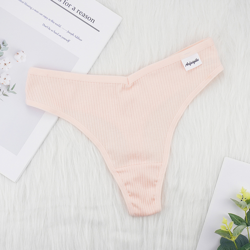 Sexy Underwear Panties Ladies Low Cut Thong Cotton G String Women Sex Sport Tanga Thread Breathable Shorts 3pcs/lots 220511