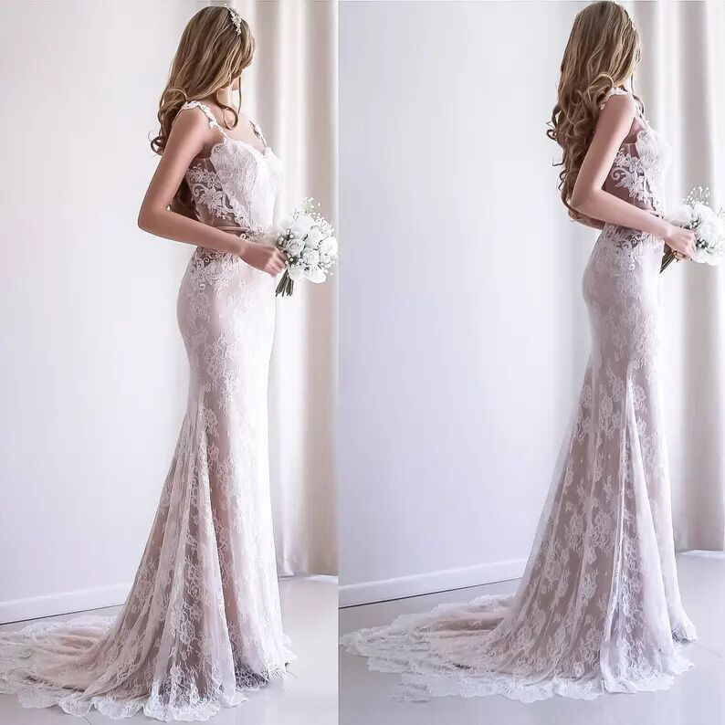 Elegant Mermaid Wedding Dress With Sleeveless High Neck Lace Illusion Bodice Organza Formal Occasion Custom Made Tulle Floor-length