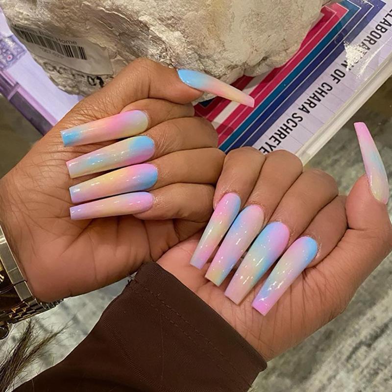 False Nails Detachable Gradient Pink Fake Press On Ballet Long Nail Tip Rainbow Lines Finished Acrylic ArtFalse, Ca19
False Nails Detachable Gradient Pink Fake Press On Ballet Long Nail Tip Rainbow Lines Finished Acrylic ArtFalse, Ca19