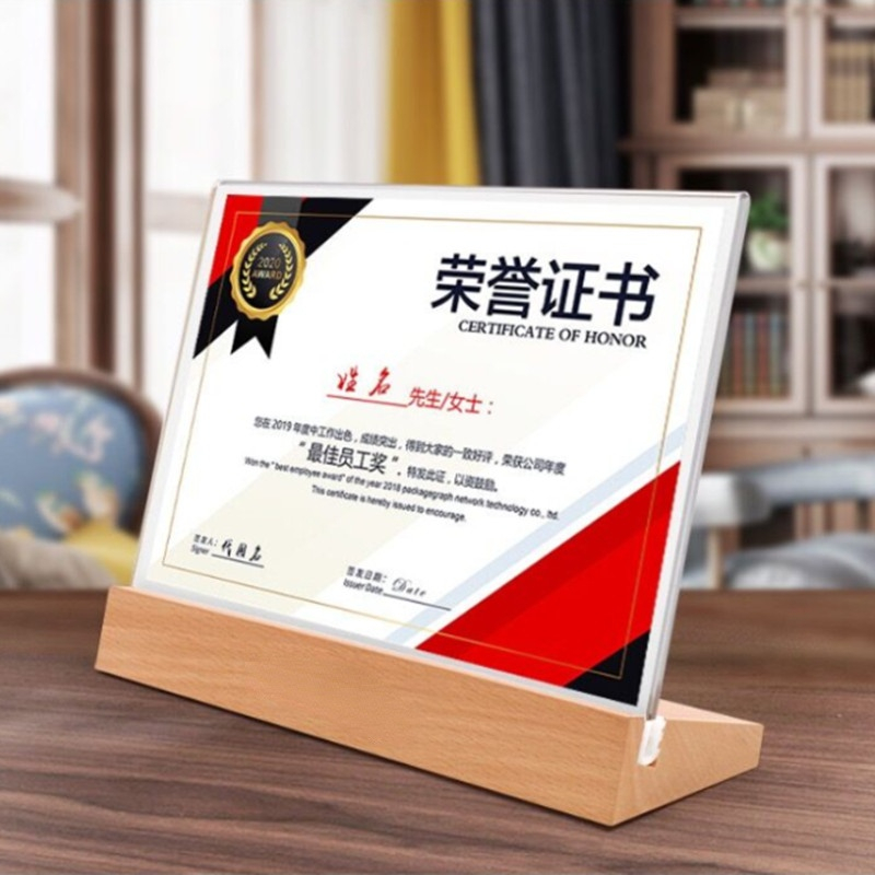 A6 T / L Shape Table Signboard Double-sided Acrylic Sign Holder Display Card Rack Menu Paper Holder Stand