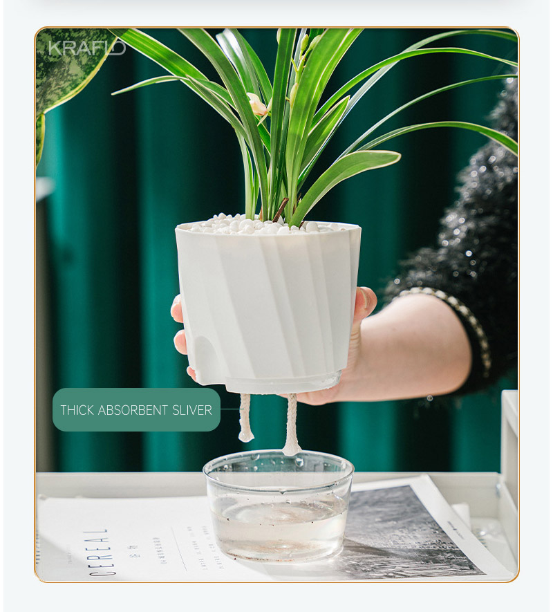 Self watering plant pot Kraflo garden Automatic Water Self-Watering Planter small the lazy watering- plastic flower pot