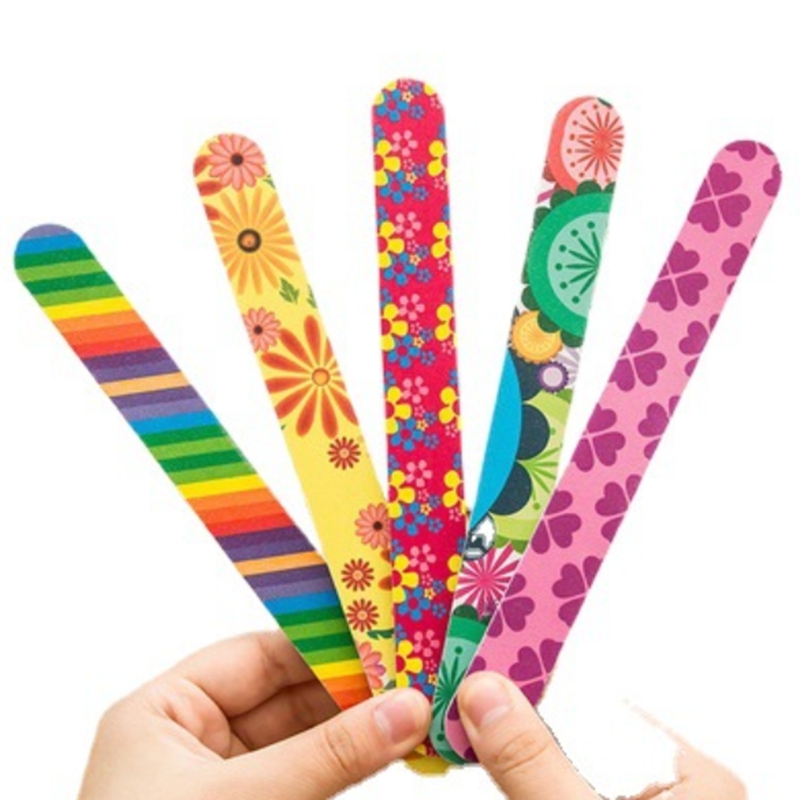 17.8*2cm 2-Side Nail Files Art Acrylic Polish Grind Sand File Block Buffer Make Up Manicure Tool Random color