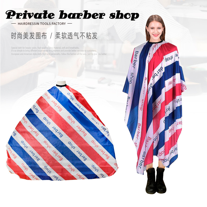 Barber Shop Stripe Coat Hairdressing Salon Apron Haircut Tarpaulin Cloak Clean Hair Cutting Cloak Hairdressing barber Accessorie 220621