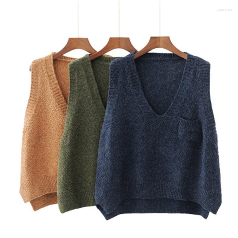 Women's Vests 2022 Korean Loose Casual Knitted Vest Autumn Witner Women V Neck Sweater Tops Pullover Female Basic Luci22, Navy blue
Women's Vests 2022 Korean Loose Casual Knitted Vest Autumn Witner Women V Neck Sweater Tops Pullover Female Basic Luci22, Navy blue