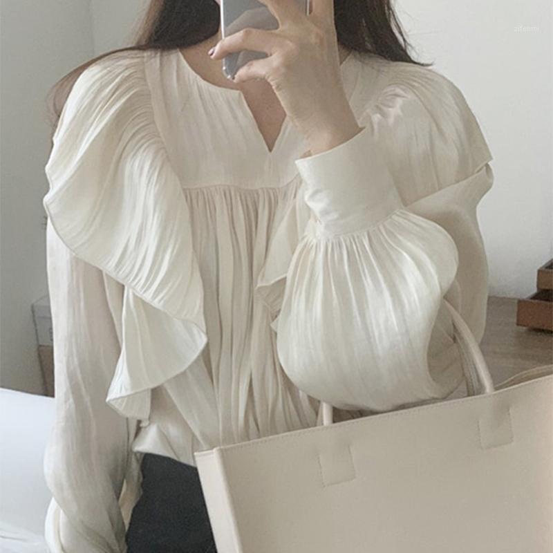 Korean Style Vintage Blouse Women Solid Color V-neck Long Sleeve Office Lady Tops Elegant Ruffle Blusa Shirts Casual Spring 2022 Women's Blo, Photo color
Korean Style Vintage Blouse Women Solid Color V-neck Long Sleeve Office Lady Tops Elegant Ruffle Blusa Shirts Casual Spring 2022 Women's Blo, Photo color
