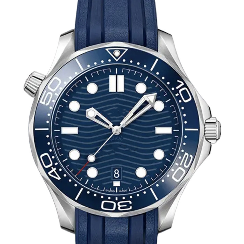 automatic watch 2813 movement 42mm case with rubber strap blue dial reloj dive 300m sea vintage master relojes montre de watchs classic watchs