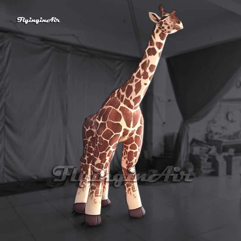 Large Real Inflatable Giraffe Animal Balloon With Long Neck For Circus And Zoo Decoration