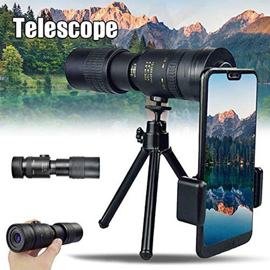 4K 10300X40mm Super Telepo Zoom Monocular Telescope Portable for Beach Travel Supports Smartphone To Take Pictures Z T200821293M