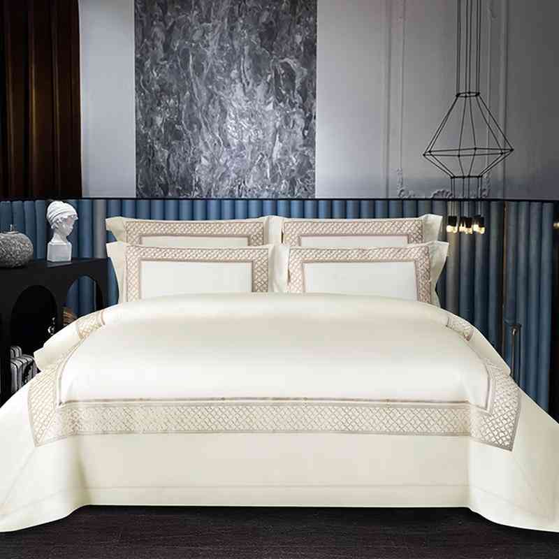 Bed Sheet Comforter Cover Set 4Pcs Luxury Chic Embroidery 1000TC Egyptian Cotton Bedding Sets King Queen size Cream Champagne, Color 1
Bed Sheet Comforter Cover Set 4Pcs Luxury Chic Embroidery 1000TC Egyptian Cotton Bedding Sets King Queen size Cream Champagne, Color 1