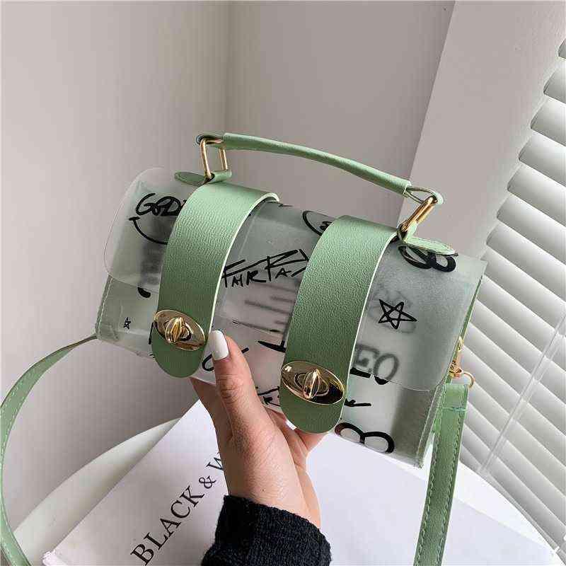 2022 New Women Shoulder Bag PVC Transparent Graffiti Messenger Female Bag Small Designer Handbag Purse Crossbody Bags for Women G220420, Black
2022 New Women Shoulder Bag PVC Transparent Graffiti Messenger Female Bag Small Designer Handbag Purse Crossbody Bags for Women G220420, Black