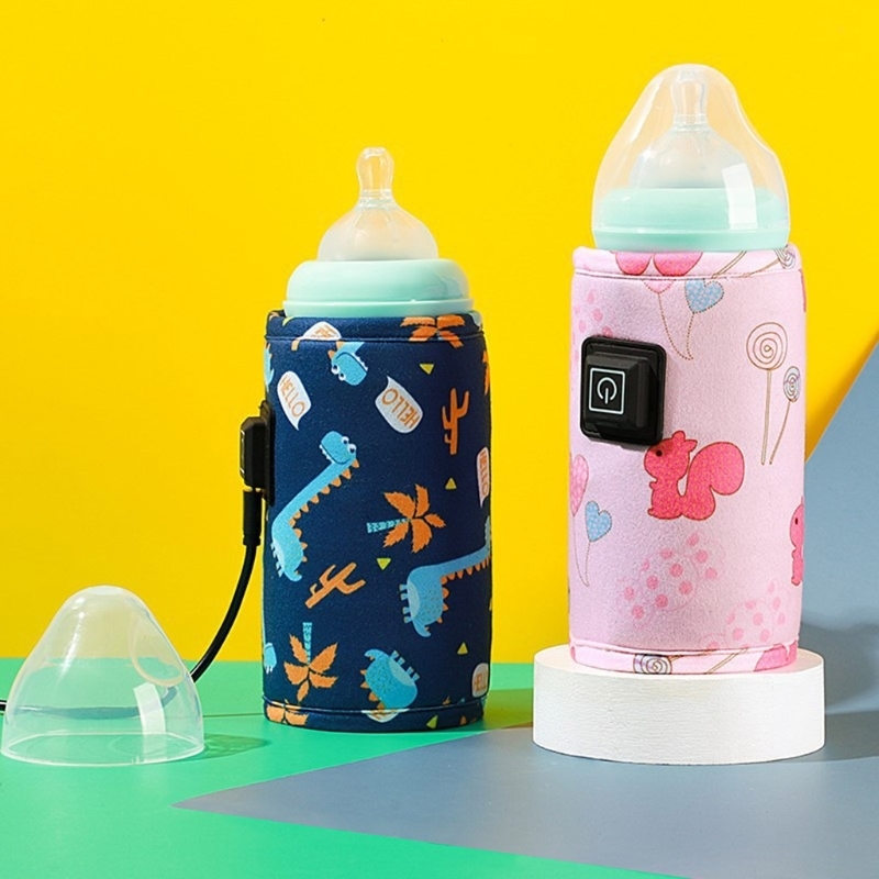 Portable USB Baby Bottle Warmer Travel Milk Warmer Infant Feeding Bottle Heated Cover Insulation Thermostat Food Heater 220512