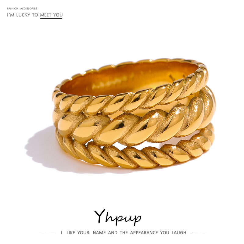 Yhpup Stainless Steel Chain Ring Charm Metal Twisted 18 K Finger Gold Statement Jewelry Gala Gift 220716
Yhpup Stainless Steel Chain Ring Charm Metal Twisted 18 K Finger Gold Statement Jewelry Gala Gift 220716