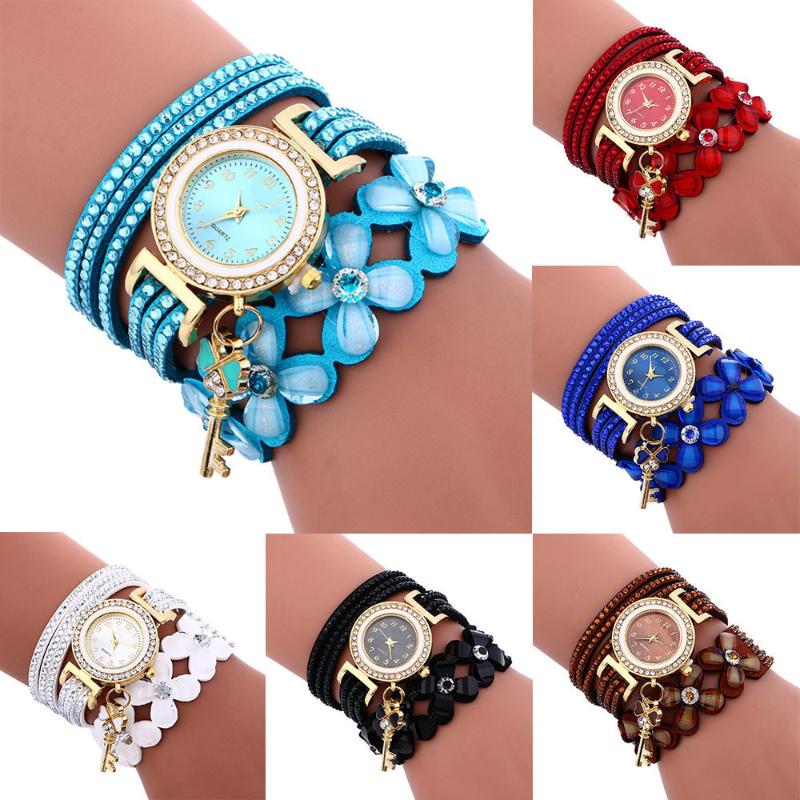 Wristwatches Leather Wrap Around Bracelet Watch Flowers Crystal Ladies Simple Dress Woman Wrist Clock Gift, White
Wristwatches Leather Wrap Around Bracelet Watch Flowers Crystal Ladies Simple Dress Woman Wrist Clock Gift, White