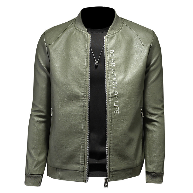 Men's Leather Jacket British Style Casual Simple Lapel Slim Baseball Uniform Leather Jacket Casual Men's Coat Clothing 220816, Green
Men's Leather Jacket British Style Casual Simple Lapel Slim Baseball Uniform Leather Jacket Casual Men's Coat Clothing 220816, Green