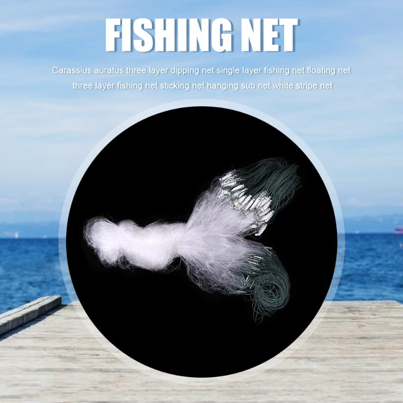 Fishing Accessories Nylon Net Trap Mesh Netting Three Layer Monofilament Gill Fishnet Portable Cage Tackle Outdoor ToolsFishingFis