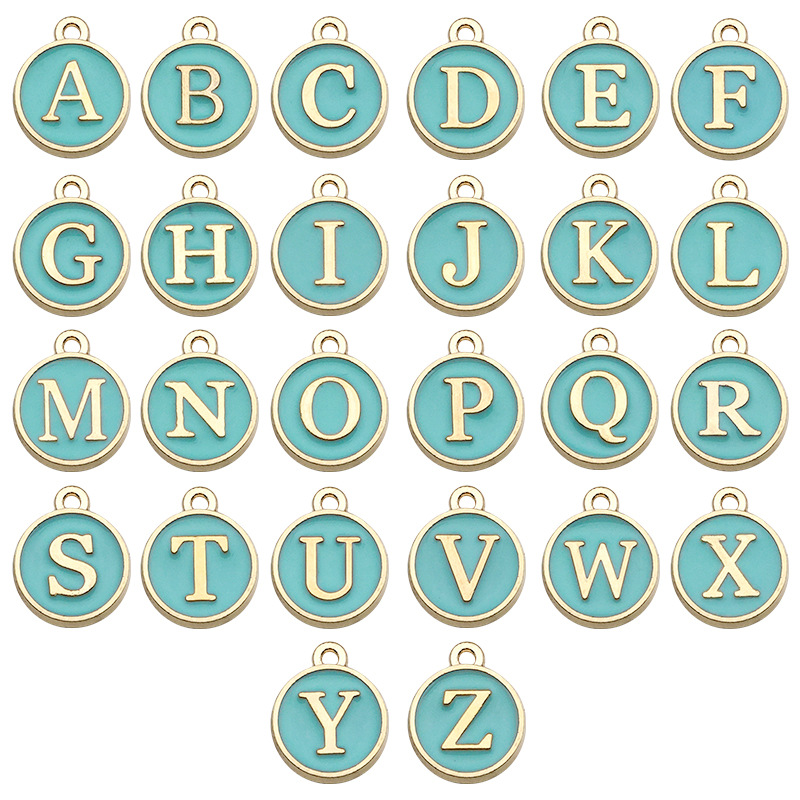 Enamel Letter Alphabet Charm Initial Pendant for Bracelet Bangle Necklace Making 26PCS/Bag