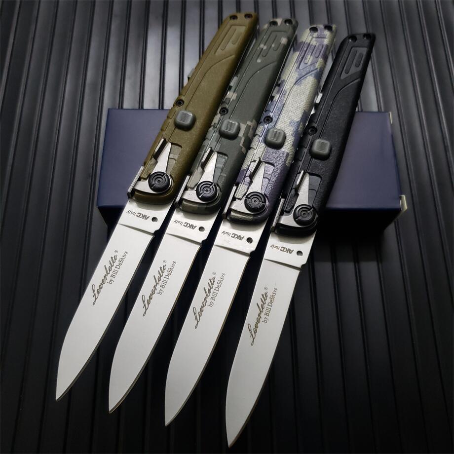 F125 Horizontal Automatic Tactical Folding Knife Cold steel 440 Blade Nylon Fible Handle Tactical Camping Hunting Pocket Knives EDC 17T AK47 Tools
