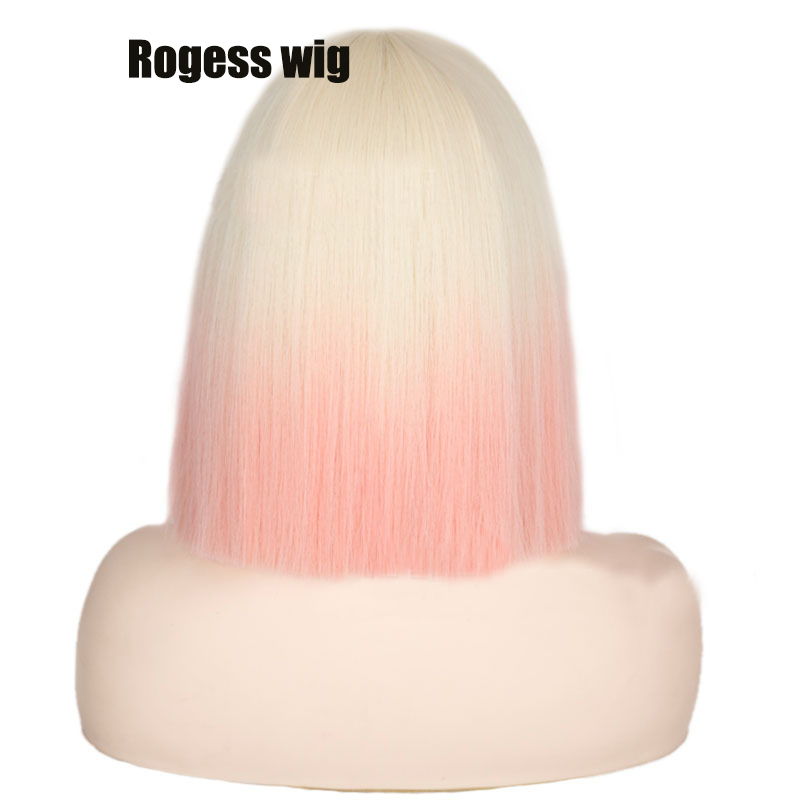 Lady's Short Straight BOB Hair Wig Multi Color Nature Synthetic Heat Resistant Weave Full Wigs for Women