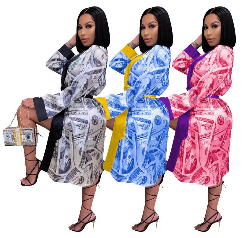 Women Clothes Sexy Dollar Printed Fashion Long Sleeves Pajama Home Wear Nightdress Ladies Home Dress Household Coat, Blue
Women Clothes Sexy Dollar Printed Fashion Long Sleeves Pajama Home Wear Nightdress Ladies Home Dress Household Coat, Blue