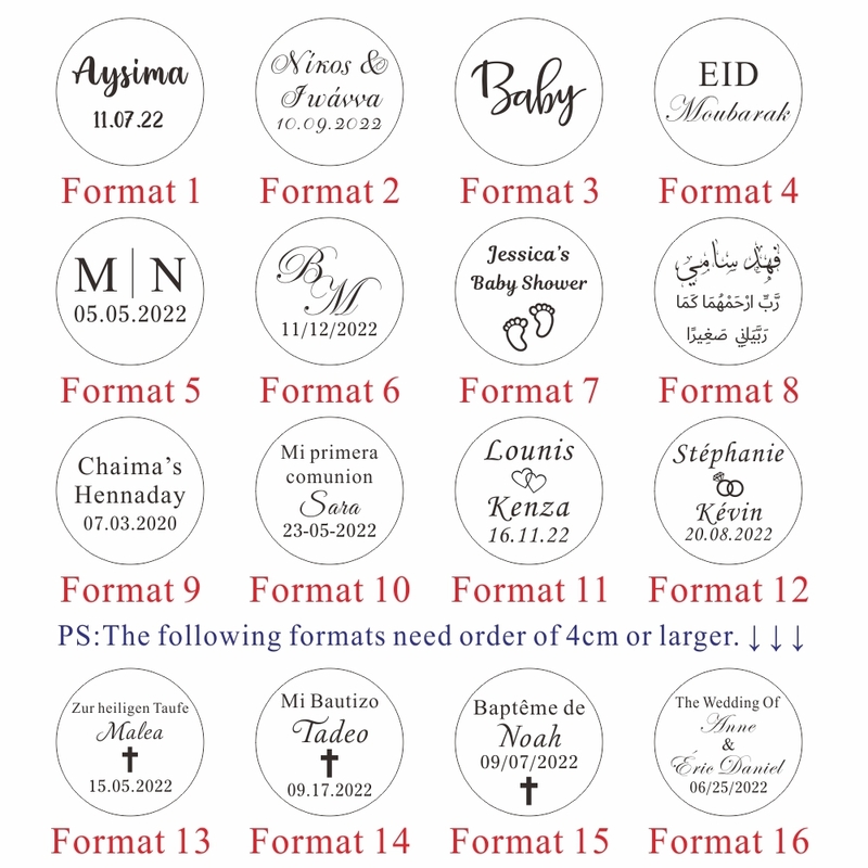 50x Personalized Wedding Tags Favors Custom Engraved Name Circular Labels Candy box Ribbon Round Tags Decor Christening Supplies 220608