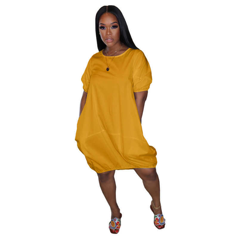 Women Dress Bubble Skirt Large Size T-shirt Lantern Skirts Designer Summer Short Sleeve Vest Dresses Casual Printed Ladies Clothing