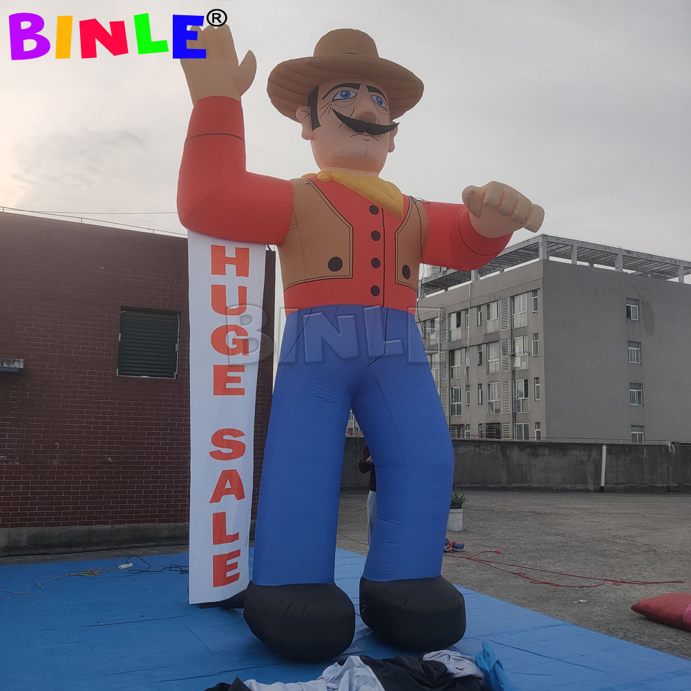 giant funny character inflatable cowboy figure for party event parade decoration,custom cartoon shape
