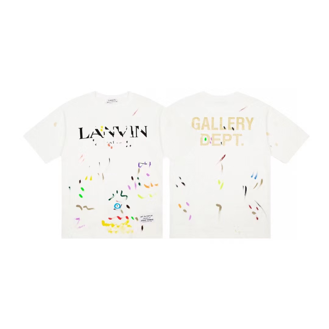 Lanvin light luxury men and wo Men's T-Shirts capsule foam gold powder splash ink letter logo hand-painted graffiti short sleeve, White
Lanvin light luxury men and wo Men's T-Shirts capsule foam gold powder splash ink letter logo hand-painted graffiti short sleeve, White
