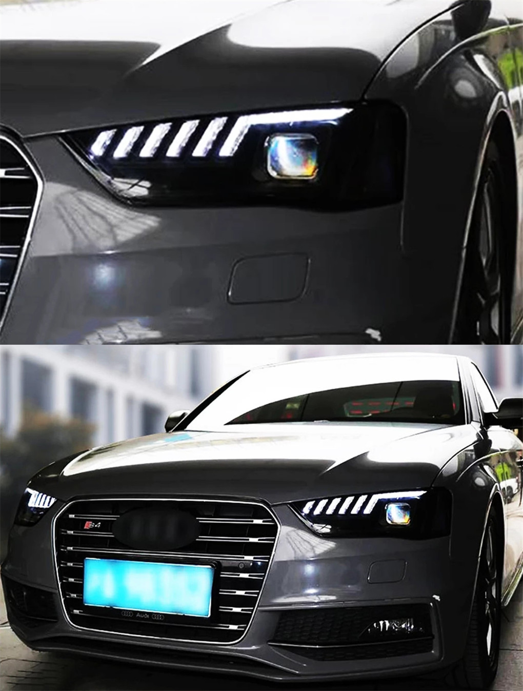 Car Headlights For Audi A4 LED Headlight 2009-16 Headlights A4L B8 DRL Turn Signal High Beam Angel Eye Projector Lens