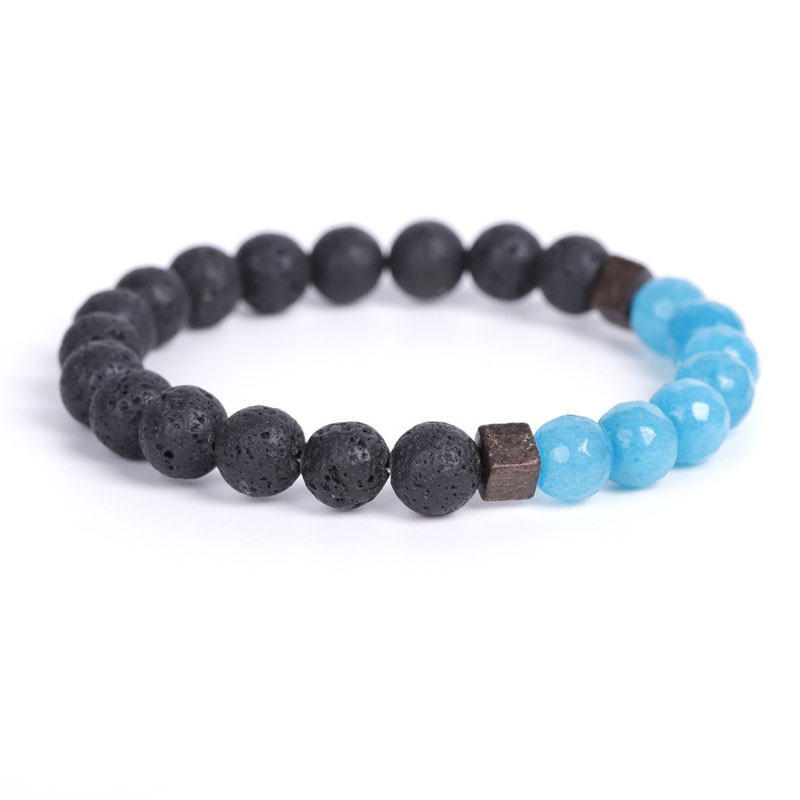 8mm Natural Energy Stone Handmade Strands Beaded Charm Bracelets For Men Women Lover Elastic Bangle Yoga Party Jewelry