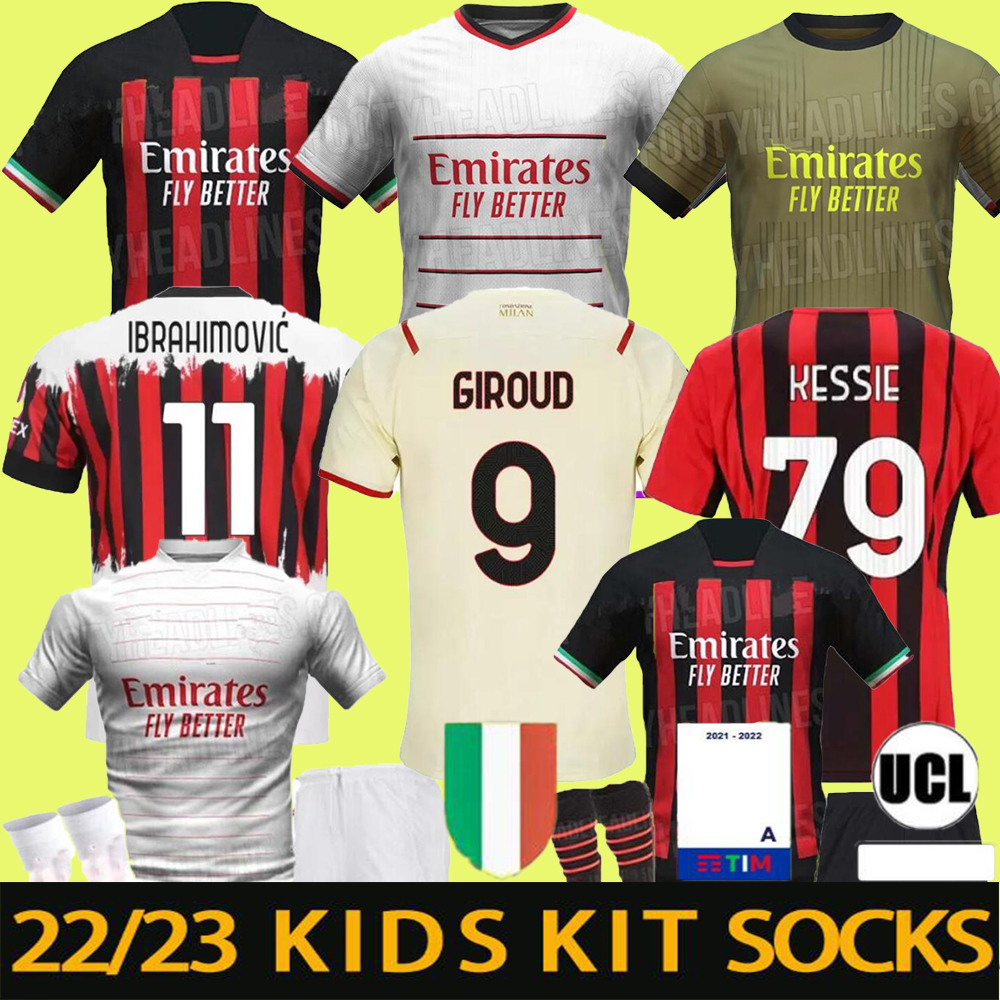 21 22 23 IBRAHIMOVIC soccer jerseys 4TH fans GIROUD jersey PAQUETA ROMAGNOLI BRAHIM 2021 2022 2023 THEO MILAN football shirt HERNANDEZ maillot DIAZ men kids kit tee, 22 23 away ucl 
21 22 23 IBRAHIMOVIC soccer jerseys 4TH fans GIROUD jersey PAQUETA ROMAGNOLI BRAHIM 2021 2022 2023 THEO MILAN football shirt HERNANDEZ maillot DIAZ men kids kit tee, 22 23 away ucl