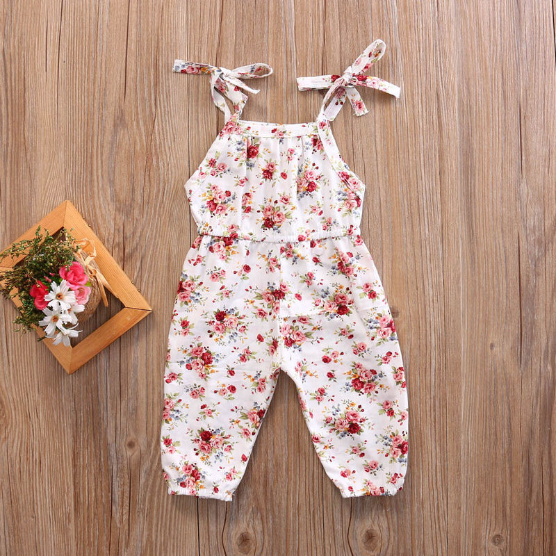 Wholesale born Infant Baby Girl Floral Print Romper Sleeveless Jumpsuit Outfits Sunsuit Toddler Girl Summer Clothes 220707
