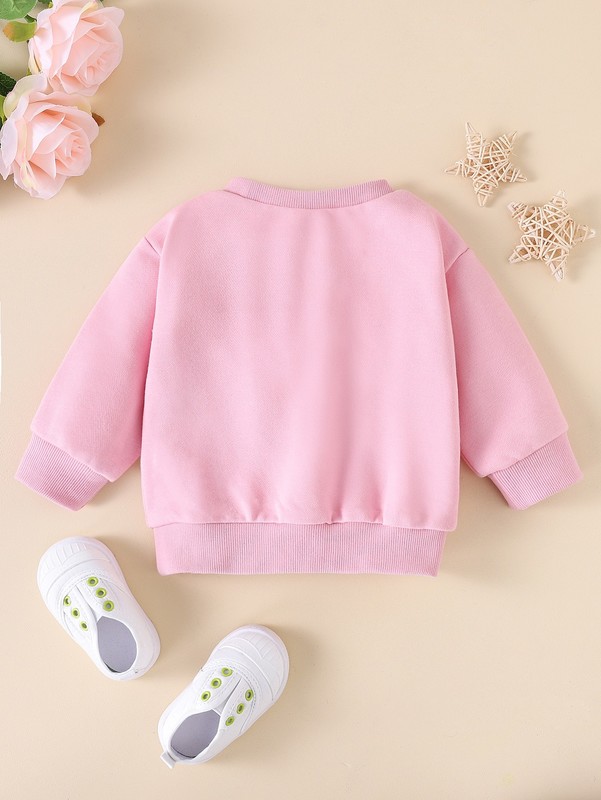 Baby Butterfly & Slogan Graphic Sweatshirt SHE
