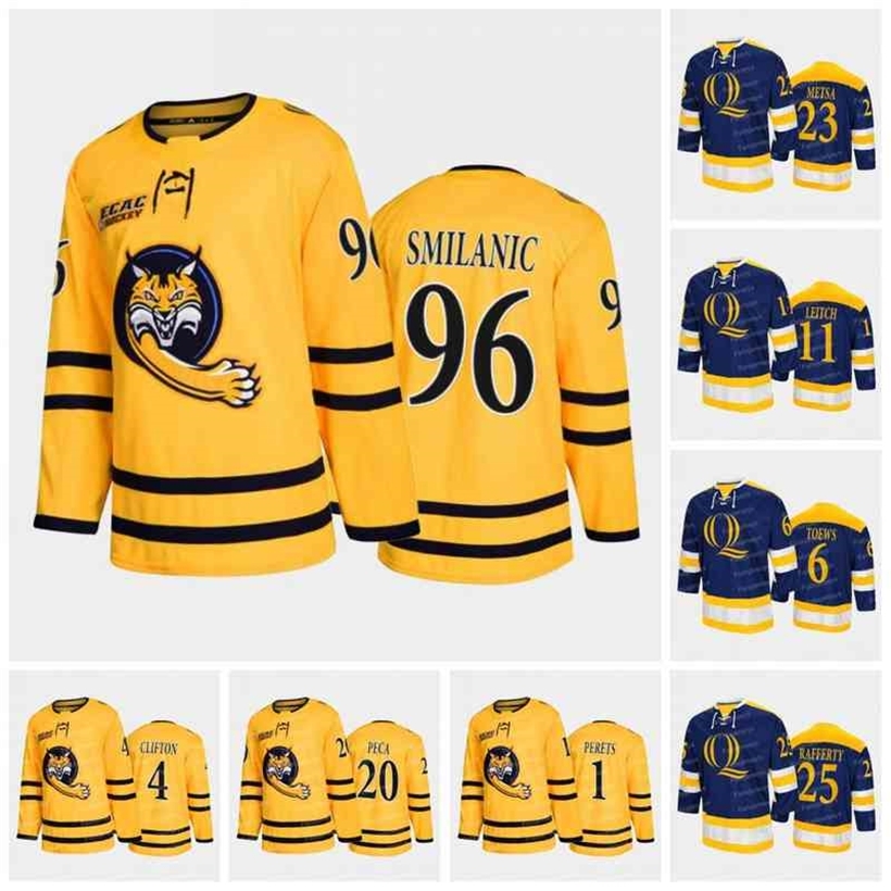 CeoThr Quinnipiac Bobcats College Hockey Jersey Ty Smilanic Connor Clifton Bryan Leitch Yaniv Perets Devon Toews Zach Metsa Matthew Peca Brogan, Gold mens s-xxxl
CeoThr Quinnipiac Bobcats College Hockey Jersey Ty Smilanic Connor Clifton Bryan Leitch Yaniv Perets Devon Toews Zach Metsa Matthew Peca Brogan, Gold mens s-xxxl