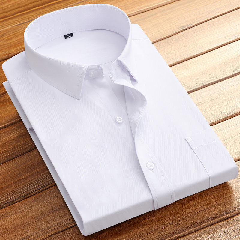 Basic Business Men Dress Shirts Solid Color Stripe Twill Fashion Regular Fit Formal Work Long Sleeve Smart Casual Shirt 220322